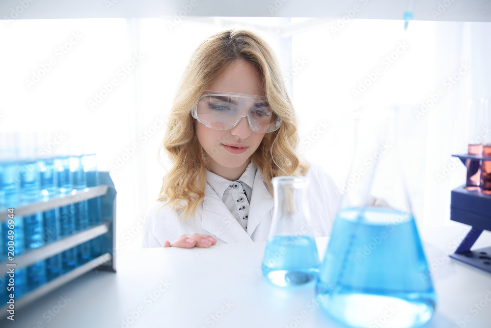 portrait of a woman biologist in the lab portrait of a woman biologist in the lab