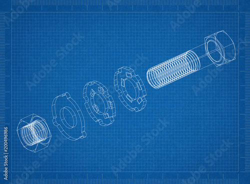 Fastener 3D blueprint