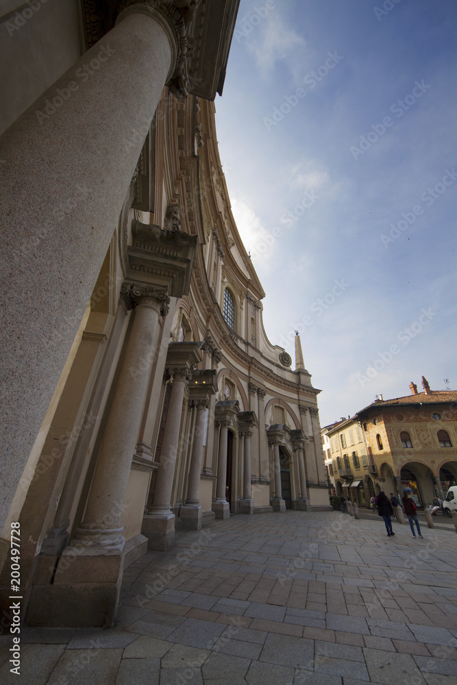 Fototapeta premium Vigevano, Italy, Lombardy,04/10/2018 view of renaissance monumental central square