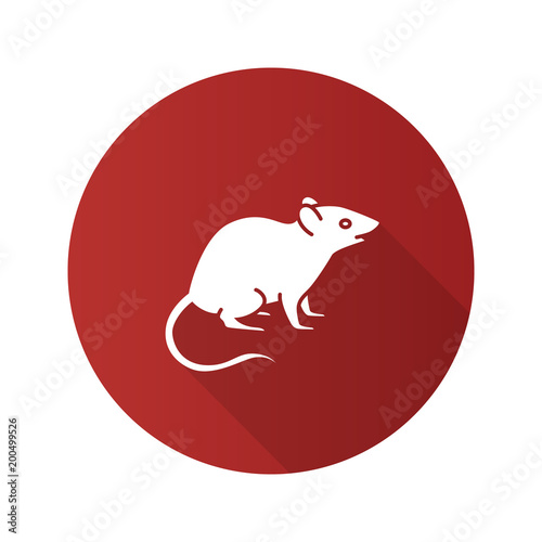 Mouse flat design long shadow glyph icon