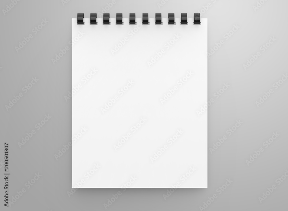Spiral notebook in 3d render Spiral notebook in 3d render