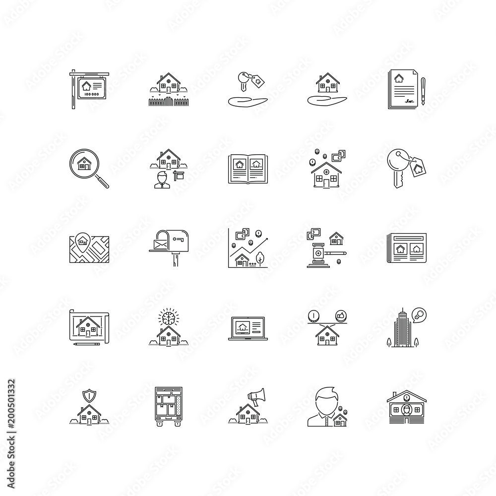 real estate outline icons 25 real estate outline icons 25