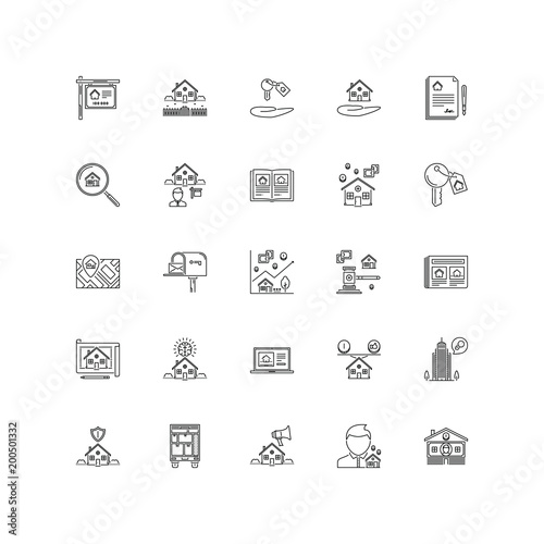 real estate outline icons 25