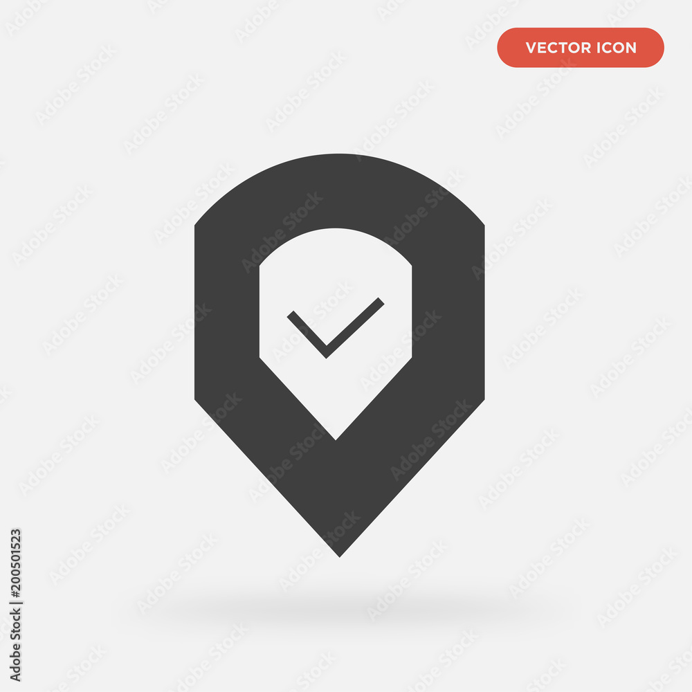 done icon isolated on grey background, in black, vector icon illustration