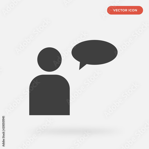opinion icon isolated on grey background, in black, vector icon illustration