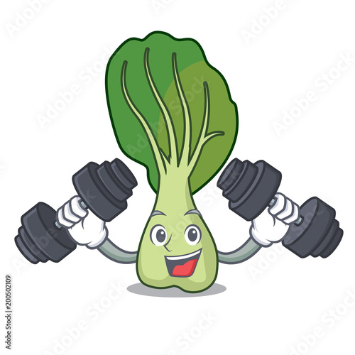 Fitness bok choy character cartoon
