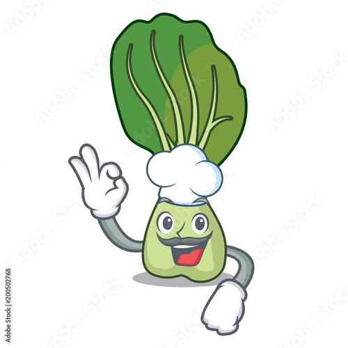 Chef bok choy character cartoon