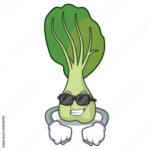 Super cool bok choy character cartoon