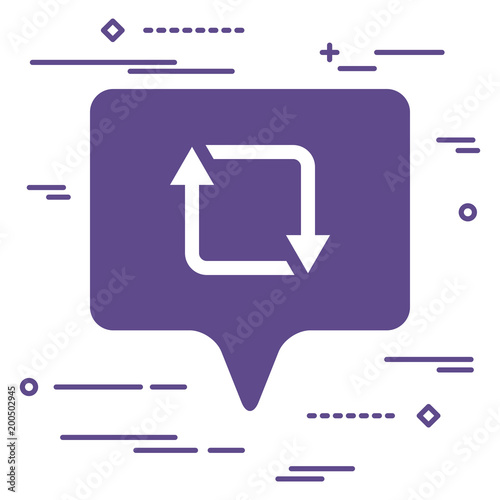 illustration of flat linear repost, retweet or refresh social me
