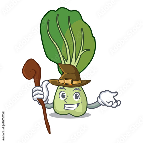 Witch bok choy mascot cartoon