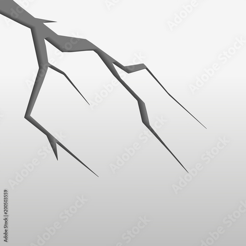 White cracked wall after earthquake illustrated in vector