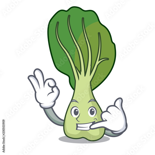 Call me bok choy mascot cartoon
