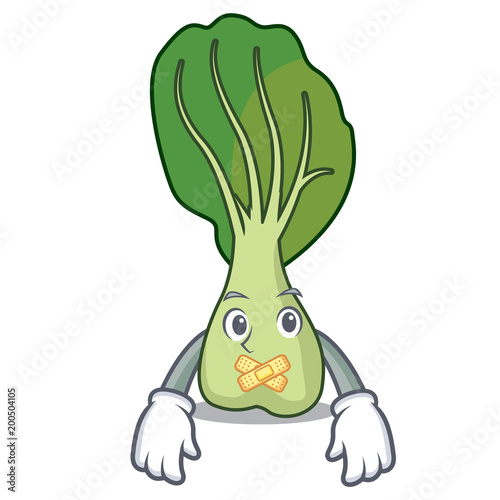 Silent bok choy mascot cartoon