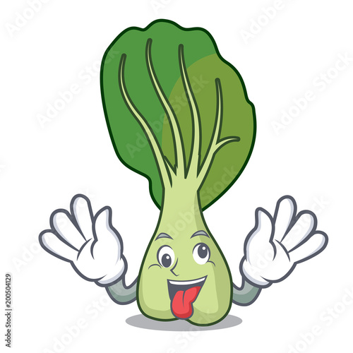 Crazy bok choy mascot cartoon