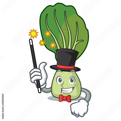Magician bok choy mascot cartoon