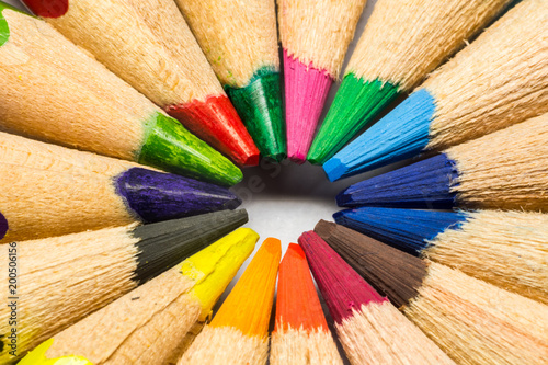 close up  of colored pencils