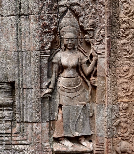 Angkor Steinreliefs, Steinmetzarbeit der Khmer in Kambodscha