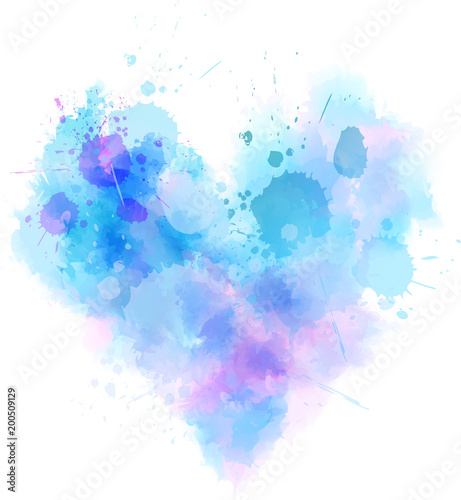 Blue abstract watercolor heart © Artlana