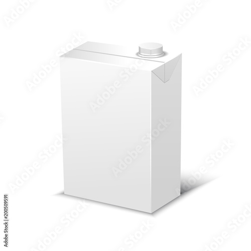 Milk or juice pack realistic vector illustration.