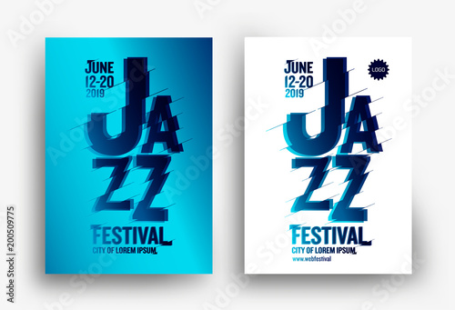 Jazz music poster design template. Creative jazz typography. Background for promotion of music events.