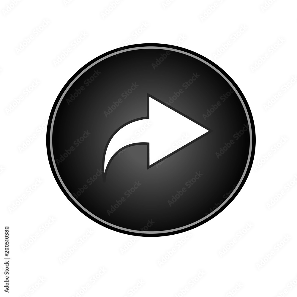 Arrow right button icon. Vector illustration on white background. Arrow right button icon. Vector illustration on white background.