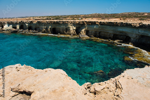 Sea caves near Ayia Napa, Mediterranean sea coast, Cyprus