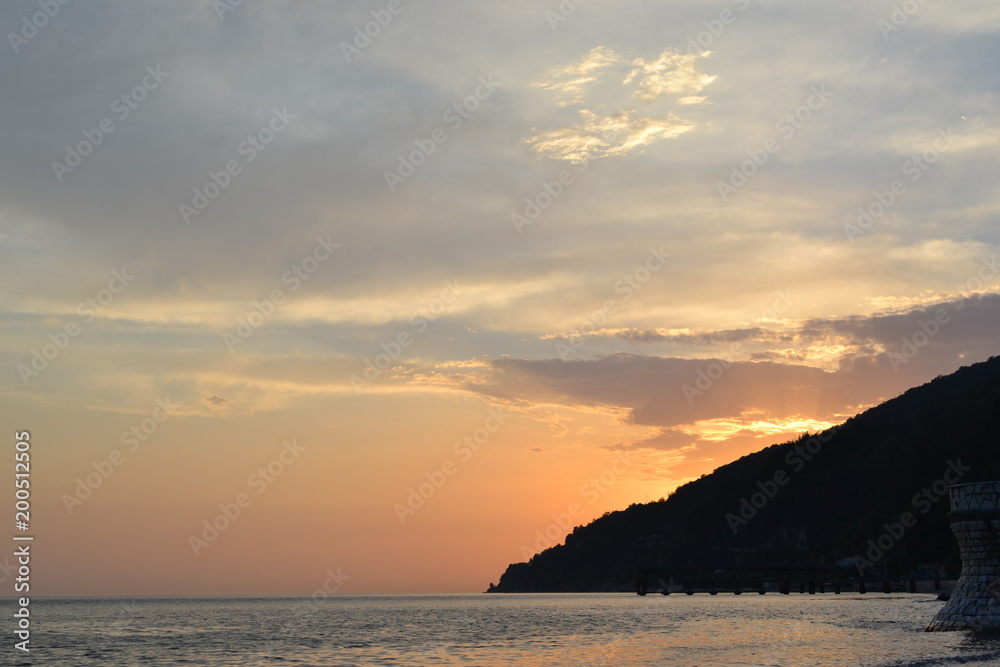 Sunset at the Mediterranen sea