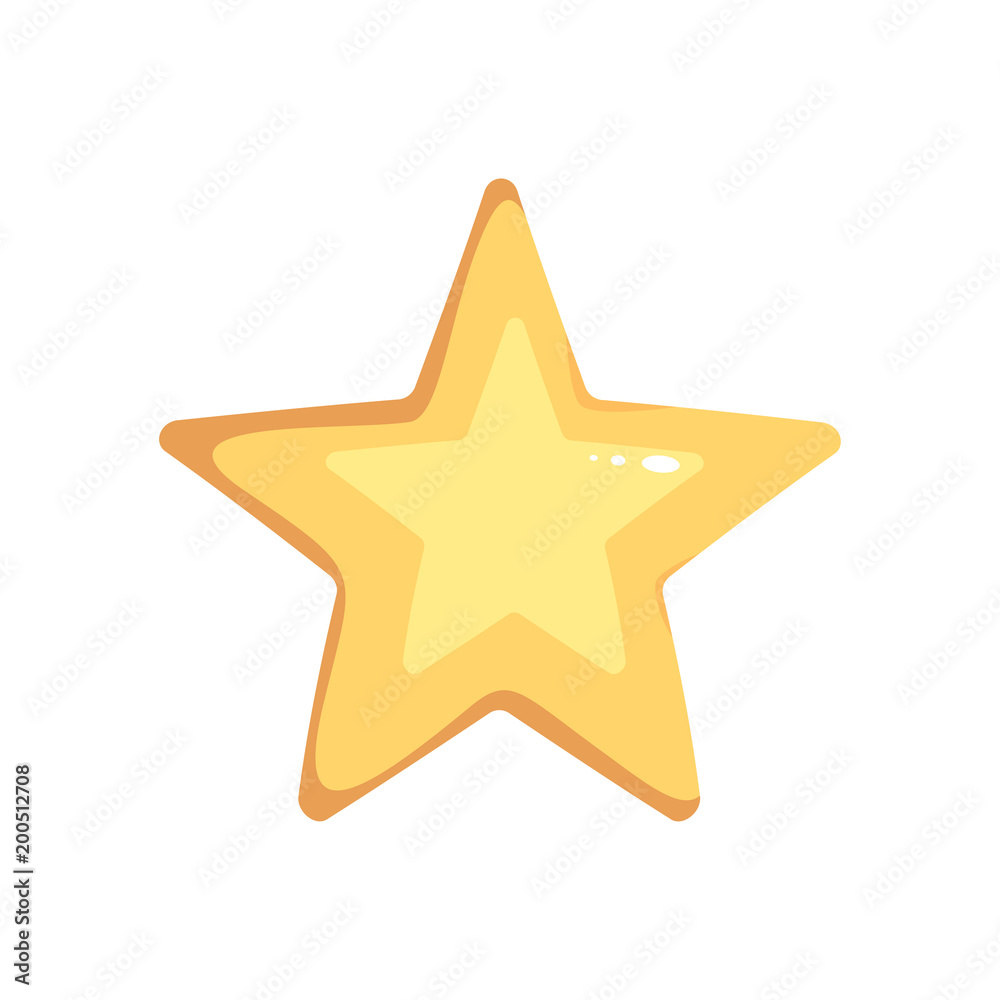 Vector cartoon isolated gold star. Magic element on white background Vector cartoon isolated gold star. Magic element on white background