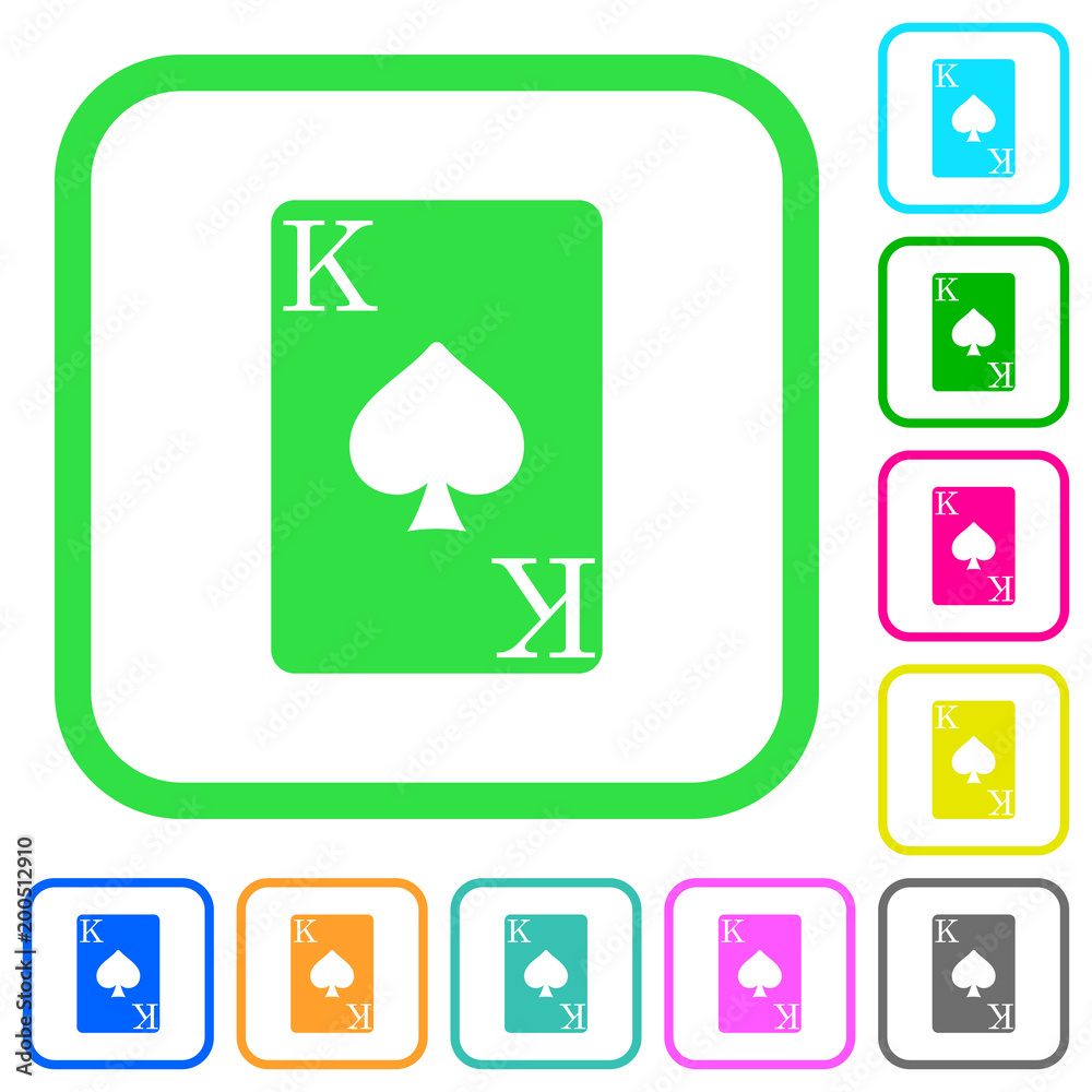 King of spades card vivid colored flat icons King of spades card vivid colored flat icons