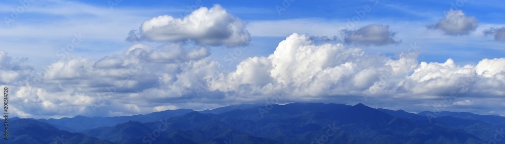 white cloudy on blue sky for background