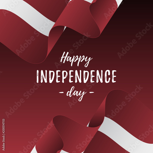 Banner or poster of Latvia independence day celebration. Latvia flag. Vector illustration.