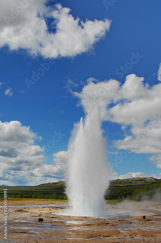 Iceland. The most powerful geyser of the country Strokkur