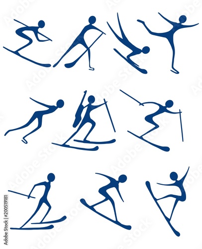 Various winter sports, icons
