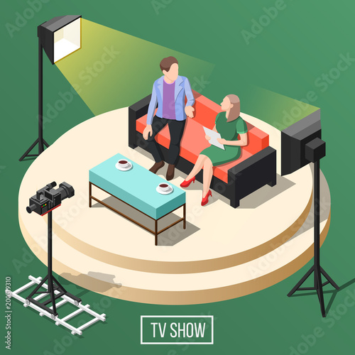 TV Show Isometric Background