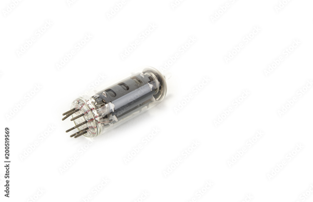 Glass vacuum radio tubes Isolated on white background Glass vacuum radio tubes Isolated on white background