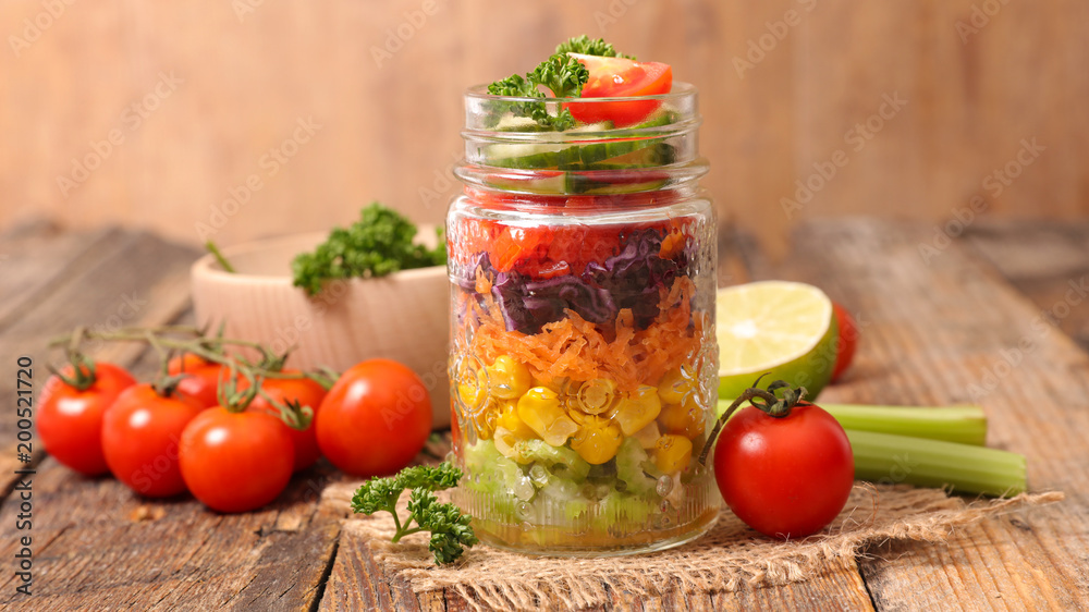 mixed salad in jar mixed salad in jar
