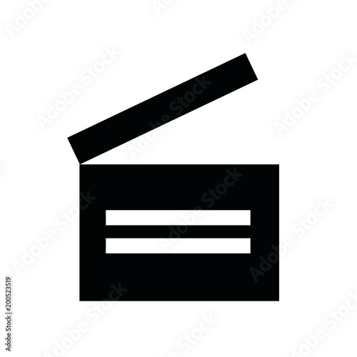 Clapperboard icon isolated on white background