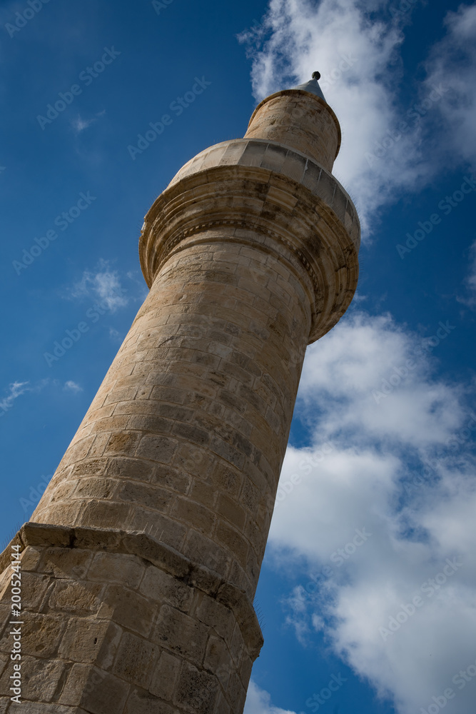 Minaret on mosque in Episkopi, Cyprus