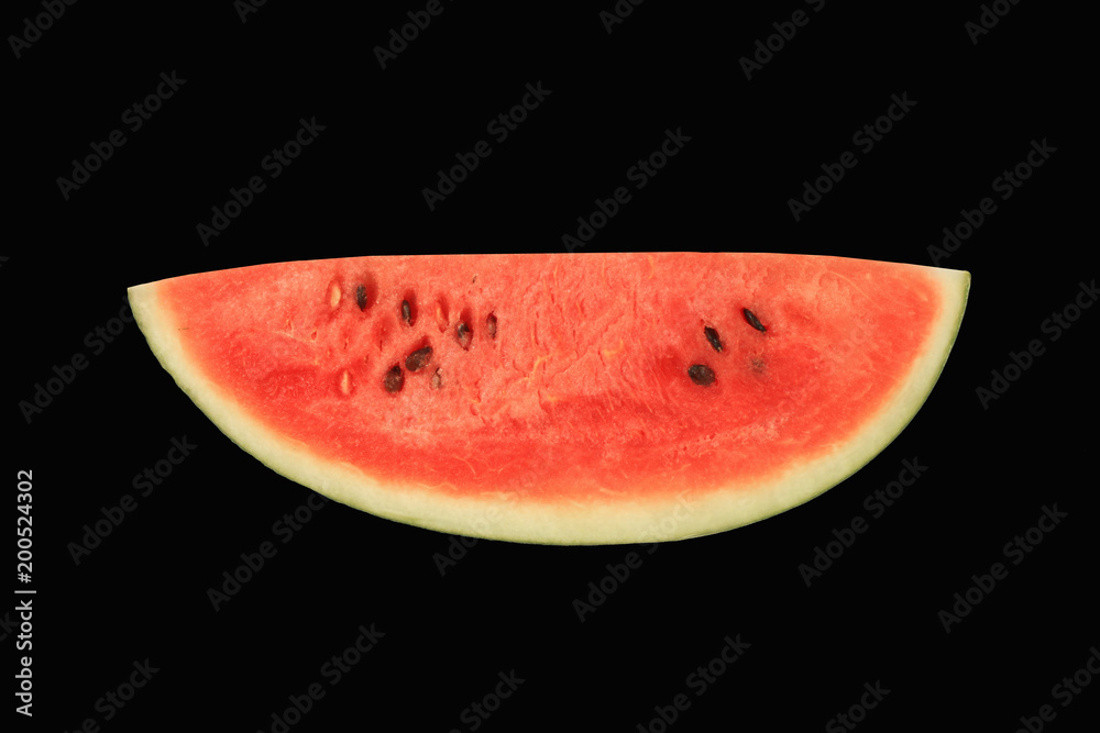 water melon slice isolated on black background water melon slice isolated on black background