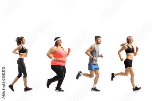 People in sportswear running