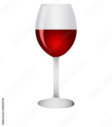 Red wine glass.Realistic glass on white background. Vector illustration