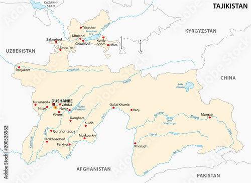 the tajikistan vector map