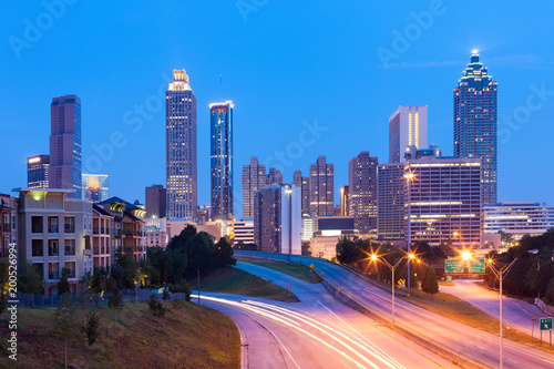 Downtown skyline at dawn, Atlanta, Georgia, USA