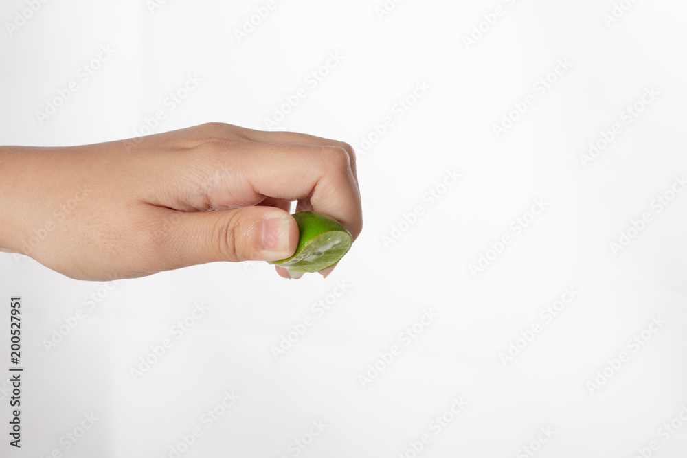 Squeeze green lime isolated on white background. Squeeze green lime isolated on white background.