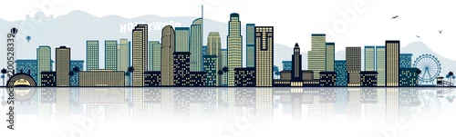 Obraz Los Angeles Hollywood Chicago Kalifornien USA Skyline Silhouette