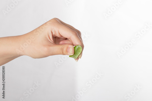Squeeze green lime isolated on white background.