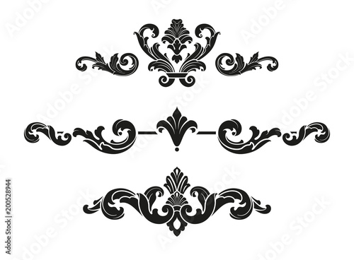 Set of  Vintage Damask Ornaments