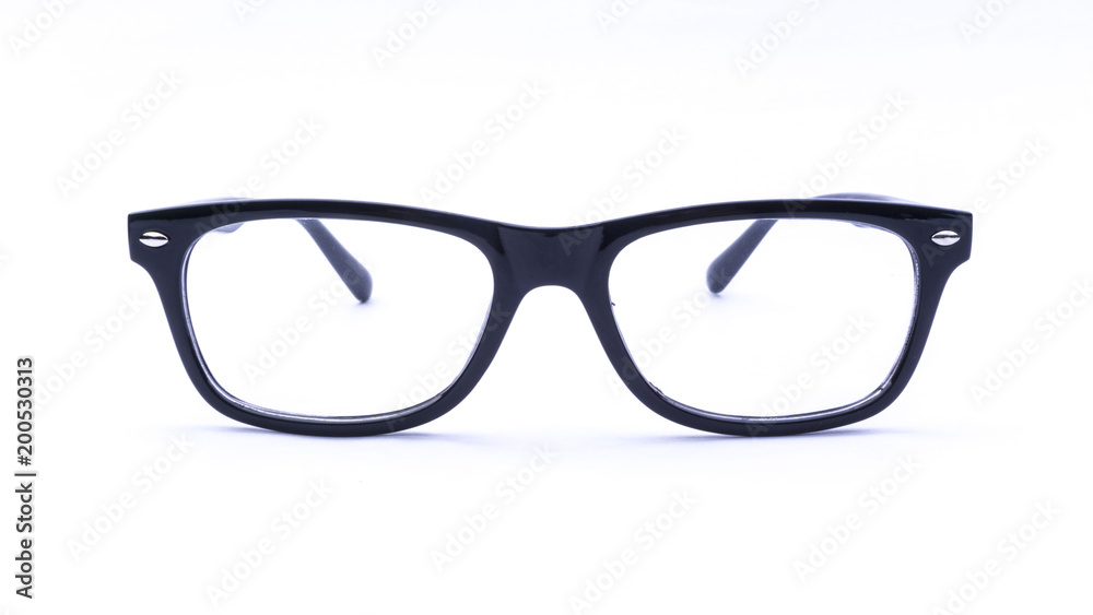 Closeup of glasses or spectacles isolated on white background. Selective focus. Closeup of glasses or spectacles isolated on white background. Selective focus.