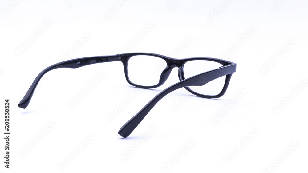 Closeup of glasses or spectacles isolated on white background. Selective focus. Closeup of glasses or spectacles isolated on white background. Selective focus.