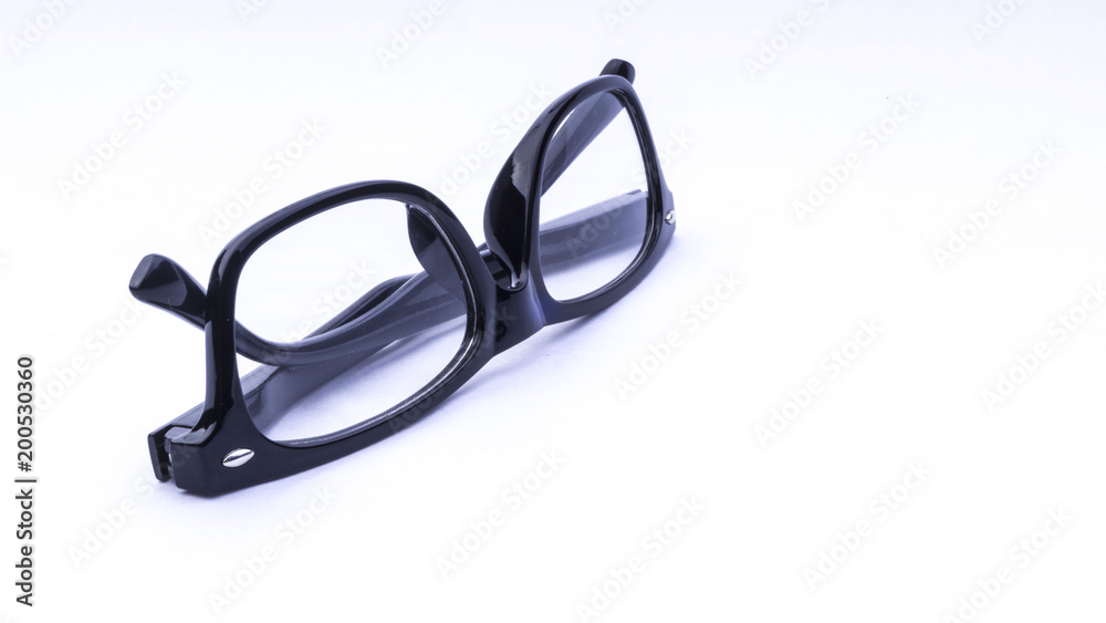 Closeup of glasses or spectacles isolated on white background. Selective focus. Closeup of glasses or spectacles isolated on white background. Selective focus.